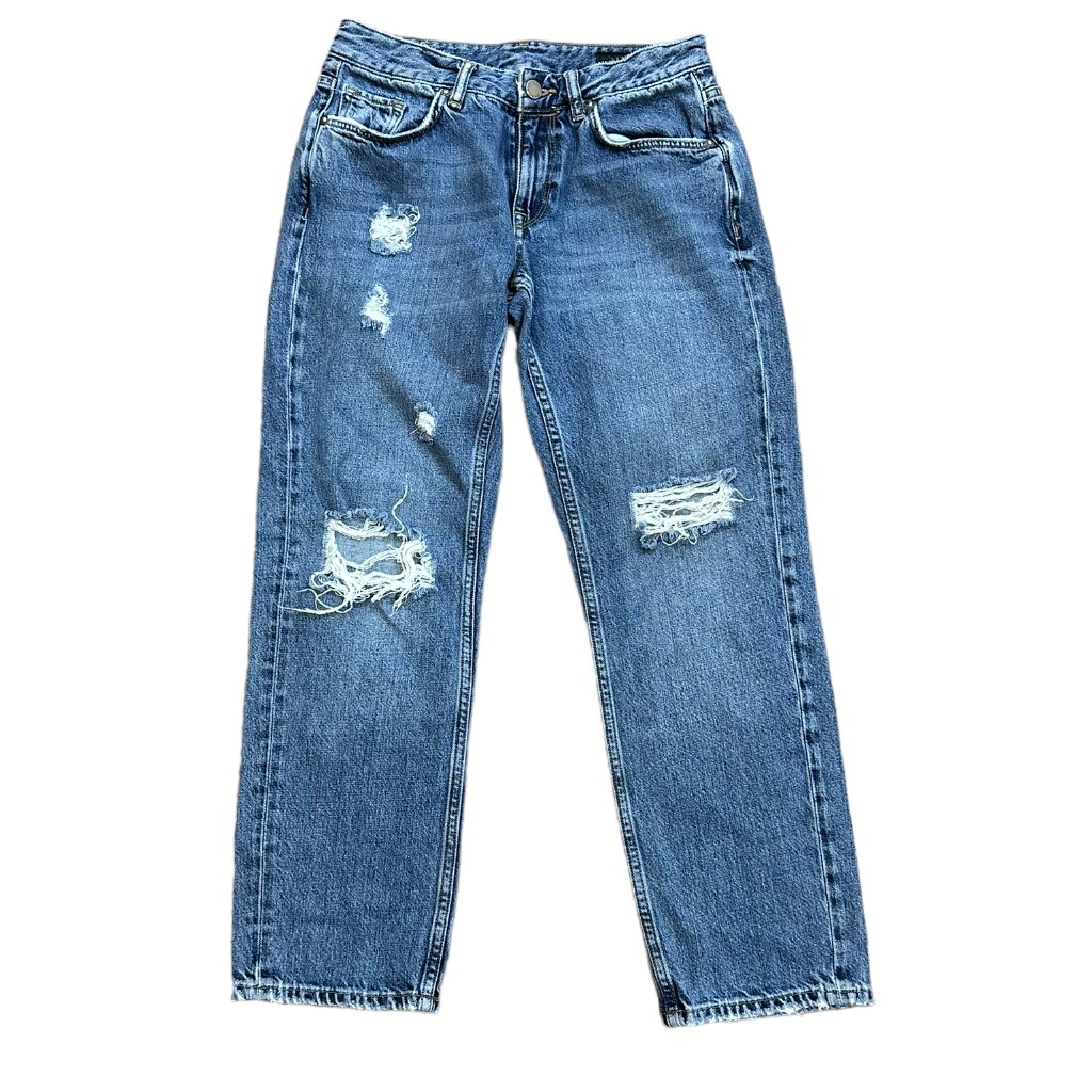 Women's Allsaints Alana Boy Jeans Medium Wash Distressed Size 24